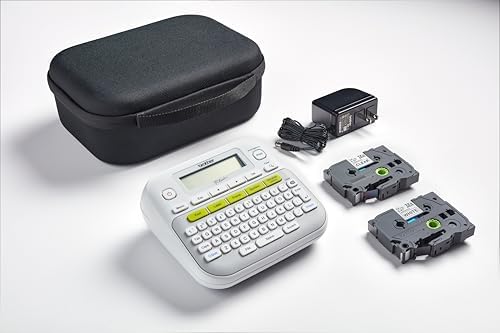 Brother PT-D210SV Monochrome Label Maker Bonus Bundle Comes with a Protective Carrying case, an Adapter, and Two Sample Genuine TZe Label Tapes for Added Value. by Unknown