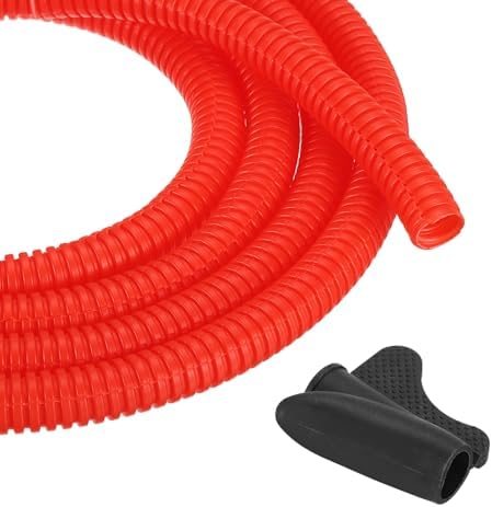 MECCANIXITY 3/8" 100ft Split Wire Loom Tubing w/Installation Tool Red by MECCANIXITY
