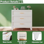 Ckzbx Metal Dresser Under Desk Metal Filing Cabinets, 34.25" H Drawer Chests of Drawers for Office, Garage (3 Drawers White 31.5inch Wide) - Image 5