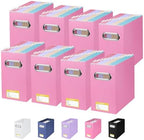 BALEINE 8PK File Organizer Box, Cardboard File Folder Organizer with Handle by BALEINE