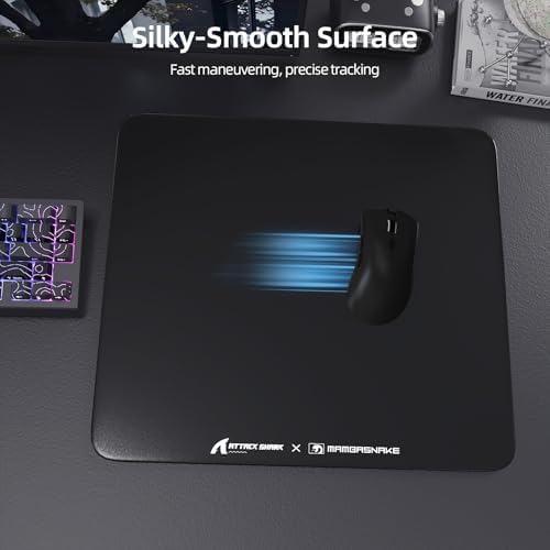 ATTACK SHARK CM05 Glass Gaming Mouse Pad,17.7x15.7 in Large Mouse Mat，Non Slip 9H Hard Mousepads,Nano-Textured Glass Surface with Improved Precision and Speed for FPS Players-Pure Black - Image 3