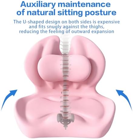 Adjustable Memory Foam Lumbar Cushion - Ergonomic Lower Back Support Pillow with Cotton Cover, Mid-Height Customizable Design for Office Chair, Car Seat, Long Sitting (Pink, Large) - Image 5