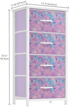 DWVO Dresser with 4 Drawers, Purple - Image 3