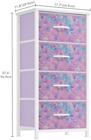 DWVO Dresser with 4 Drawers, Purple - Image 3