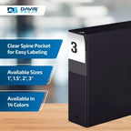Premium Economy 3-Ring Binder, Spine Label, 3" Round Rings, Black, 6 Pack - Image 5