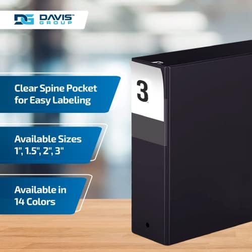 Premium Economy 3-Ring Binder, Spine Label, 3" Round Rings, Black, 6 Pack - Image 5