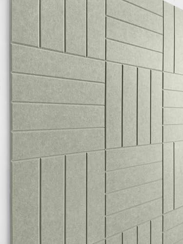 Felt Bulletin Board Tiles | Modern Cork Board Alternative | Large Cork Boards for Walls | Aesthetic Felt Wall Panels for Office & Home Decor | Pinboard & Photo Board (12-Pack) | Sage by DesignerManufacturerofInnovativeBulletinBoardSolutionsforHomeOffice