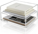Clear Acrylic Desk Organizer with Drawer – Paper Tray Office Storage by Unknown
