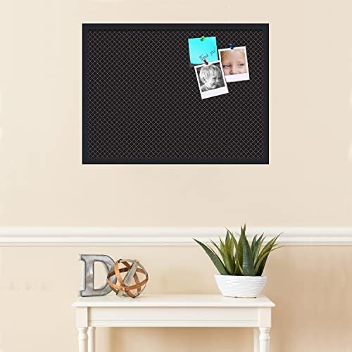 PinPix 30x22 inch Cork Bulletin Board. This Decorative Framed Pin Board Comes with Diamond Pattern in Black Design and Satin Black. Ideal for Home, Office Decor or School (PinPix-120) - Image 3