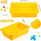 Hoteam 10 Pack Flat Bins Paper Trays,Yellow,13.78 X 9.84 X 3.15 Inch - Image 3