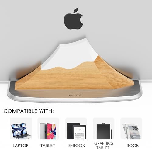 AFOOYO Vertical Dual Laptop Stand - Snow Peak-Shaped Wooden Adjustable Laptop Holder,2 Slots Desktop Dock Compatible with All MacBook, Surface,Chromebook,Dell & More(Beechwood) - Image 2