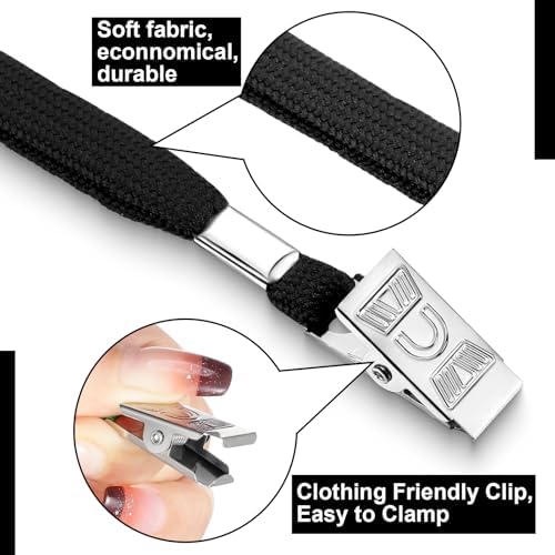 Marspark 4"x3" Name Badge Holder with Lanyard Bulk, Black, 200 Sets - Image 3