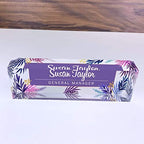 Artblox Office Desk Name Plate Personalized | Custom Name Plates for Desks | Purple Leaf Design On Clear Acrylic Glass | Office Desk Decor - (8" x 2.5") - Image 4