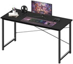 OLIXIS 55 Inch Computer Office Desk for Small Spaces, Writing Gaming Work Desk Modern Study Table with Storage Bag & Headphone Hook Home Bedroom, Black by OLIXIS