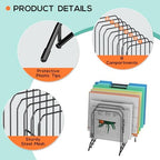 Incline Sorter Desk File Organizer, Metal Desk Magazine Folder Holder with 8-Section Vertical Compartments Rack File Organizer for Office, Home, School - Image 5