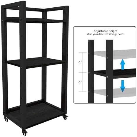 Natwind 3-Tier Tall Printer Stand,Shredder Stand Computer Host Holde,Black - Image 3
