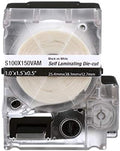 MP Cassette, Self-Laminating Label, Vinyl, 1.00" W x 1.50" H.50 Print On Area, Clear/White by PanduitCorporation