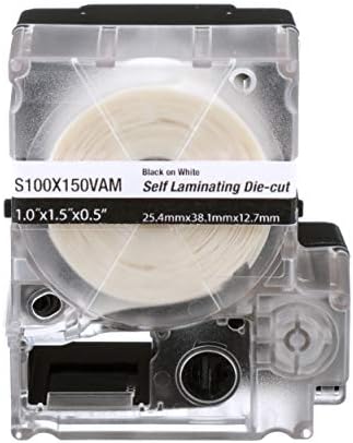 MP Cassette, Self-Laminating Label, Vinyl, 1.00" W x 1.50" H.50 Print On Area, Clear/White by PanduitCorporation