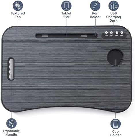 Nestl Laptop Lap Desk, Bed Tray with USB Port Laptop Stand for Bed 24"x16" - Image 3