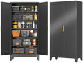 GAIOUS 79'' Tall Metal Garage Storage Cabinet, Home Office Cabinet Black by GAIOUS