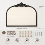 Novabright Arched Metal Framed Pinboard for Walls 20 x 15 Inch Cork Fabric - Image 2