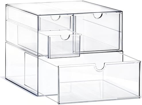 Prsildan Acrylic Drawer Makeup Organizer with 4 Drawers by Prsildan