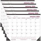 Brownline 2026 Monthly Desk Pad Calendars, 22" x 17", Five-Pack, January-December, English, Burgundy/White by Brownline