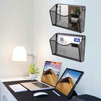 Gawerk 6 Pack Wall File Organizer, Mesh Wall File Pocket Mail Organizer Hanging Metal Vertical Wall Mounted File Holder for Office/Home - Image 5