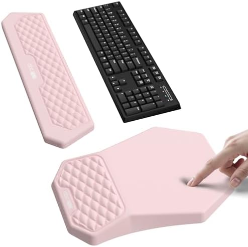 Ergonomic Mouse Pad with Wrist Rest & Keyboard Wrist Rest Support Set by abcmat