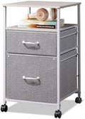 DEVAISE 2 Drawer Mobile File Cabinet, Fabric Vertical Filing Cabinet by DEVAISE