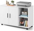 DEVAISE Office File Cabinet, Rolling Printer Stand, White by DEVAISE