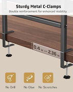 2-Tier Clamp Desk Shelf, No-Drill Under Desk Storage Clamp - Image 5