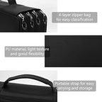 Vomgomfom PU Leather Pencil Case, Holds 100 Markers/300 Pens,Solid Black - Image 3