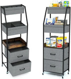 Baby Diaper Caddy Organizer and Storage - 5 Tier Rolling Cart with Dividers and Drawers, Mobile Utility Cart with Wheels for Nursery, Bedroom, Changing Table & Crib by Lurgno