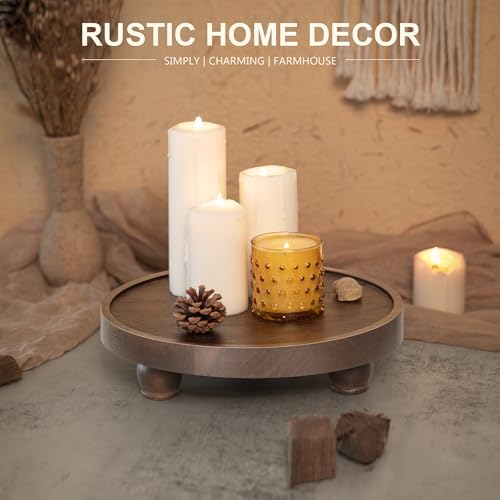 EOSAHR Acacia Wood Display Riser: Pedestal Stand for Home Decor, Dark Brown - Image 2