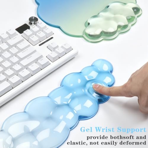 Cloud Gel Keyboard Wrist Rest and Mouse Pad Set - Blue - Image 5