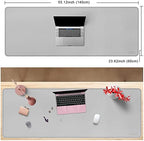 Vyaaa 55"x24"PU Leather Desk Mat, Large Desk Pad & Mouse Pad, Waterproof Office Desk Mat for Home Office, Gaming, Writing,Computer Desk Protector (Light Gray) - Image 2