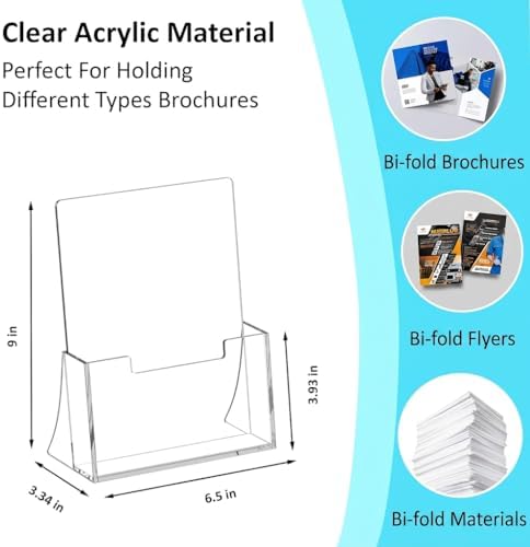 Acrylic Brochure Holder 6'' x 9'', 4 Pack, Clear Flyer Holder,Display Stand - Image 2
