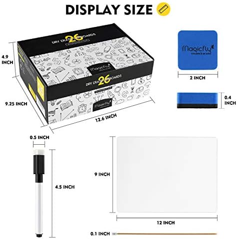 Magicfly 26 Pack Double Sided Dry Erase Board, 9" x 12" Small White Boards - Image 2