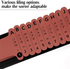 PerKoop 1 Set Plastic Document Sorter Alphabetical Sorter, Brown - Image 3
