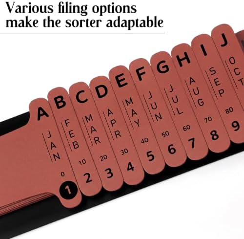 PerKoop 1 Set Plastic Document Sorter Alphabetical Sorter, Brown - Image 3