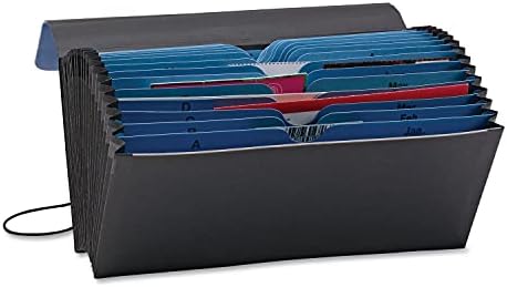 Smead Two-Way Handy Organizer File, 21 Pockets, Alphabetic (A-Z) and Monthly (Jan-Dec), Flap and Elastic Cord Closure, Blue/Black (70506) - Image 3