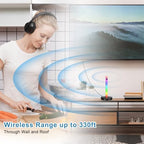 Bluetooth TV Headphones with RF Transmitter Headset Stand - Image 3