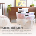 IRIS USA 4-Pack 13 Quart Storage Bins with Lids, Pearl - Image 4