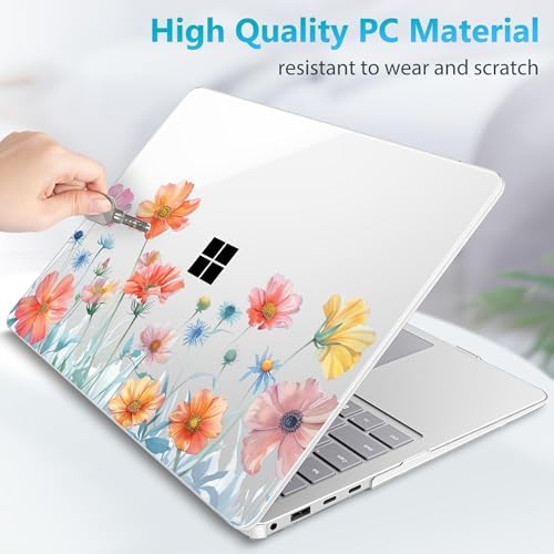 Mektron Case for 13.8" Microsoft Surface Laptop 8/7 (2026/2024) Surface Laptop 13.8 Inch Cover Fits Model 2036, Keyboard Cover +Screen Protector +Dust Plugs, Wildflower - Image 6