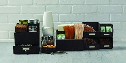 American Metalcraft PWBC8 Poplar Wood Caddy with Drawer, Black, 6 5/8-Inches - Image 2