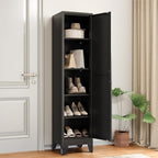 COFaR 67" Metal Pantry Cabinet, Black Storage Cabinet with Magnetic Door & 4 Adjustable Shelves, Slim Freestanding Cupboard for Office, Kitchen, Bathroom - Image 4