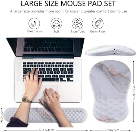 Ergonomic Mouse Pad & Keyboard Wrist Rest Set, Memory Foam - Image 5