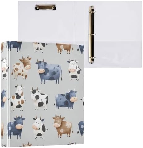 Cute Cows 3 Ring Binders 1.5 Inch Clear View Three Ring Binders Versatile Binder for Work School Office Supply 1 Pack by Unknown