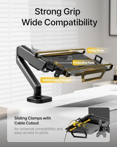monTEK 2-in-1 Laptop & Monitor Desk Mount, Fits 12–18"Laptops & 32" Screens - Image 4